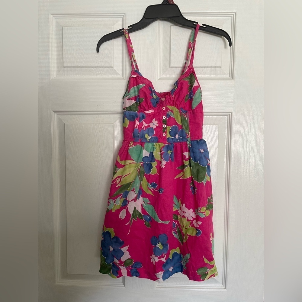 Hollister Pink Floral Sundress Mini Dress Y2K